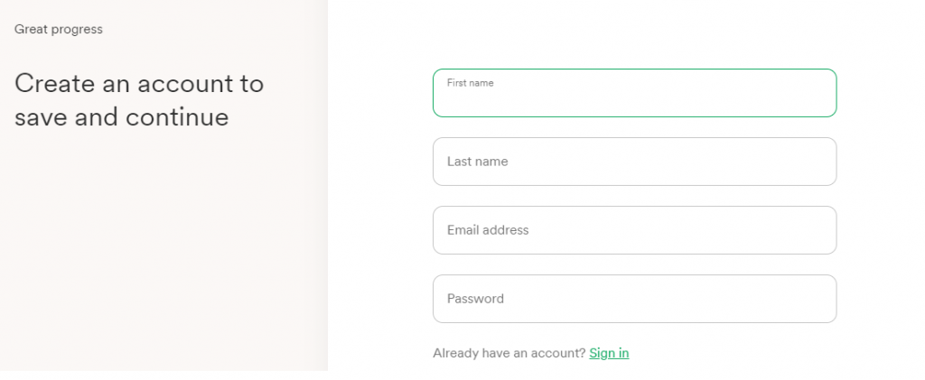GoFundMe Create an Account Form